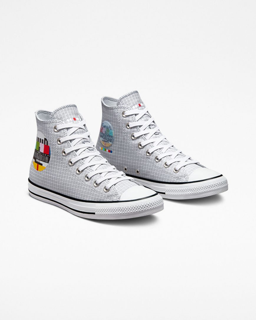 Zapatillas Altas Converse Chuck Taylor All Star Color Grid Mujer Gris Multicolor | PE 45W87E